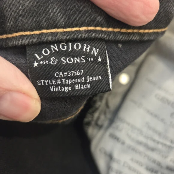 Long John and Sons NWT Tapered Jeans Vintage Black 38X38 - Picture 5 of 8